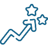 flat icon of upwards line graph