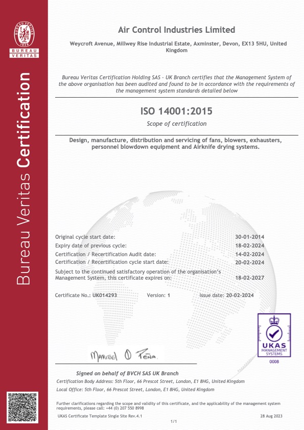 Air Control Industries Limited ISO 14001 Certificate (20-02-2024) Air Control Industries Limited ISO 14001 Certificate (20-02-2024)