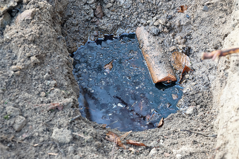 Remediation - Chemical Spills Oil leaking from the soil, heating oil from a previous oil spill, contaminated site with a risk to groundwater and environment for soil remediation