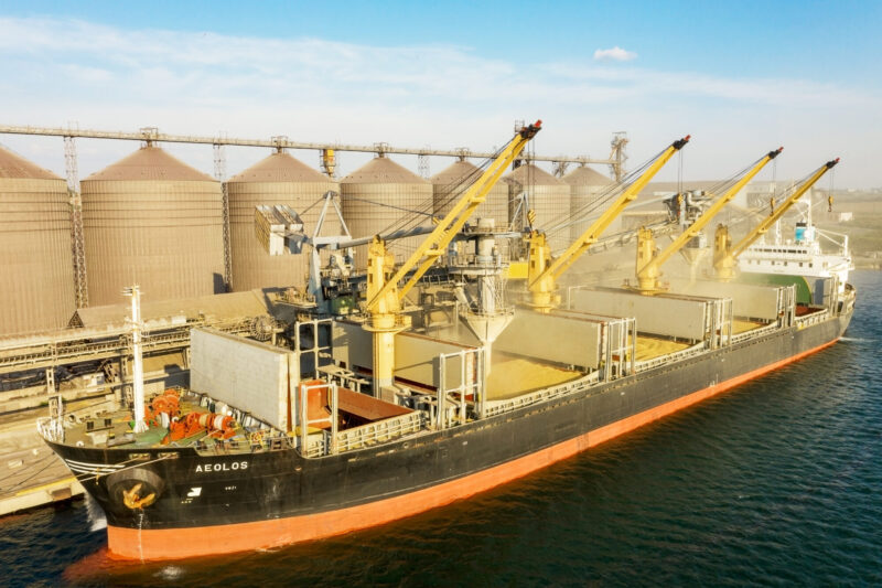 Odessa,,Ukraine,-,August,9,,2021:,Loading,Grain,Into,Holds Odessa,,Ukraine,-,August,9,,2021:,Loading,Grain,Into,Holds